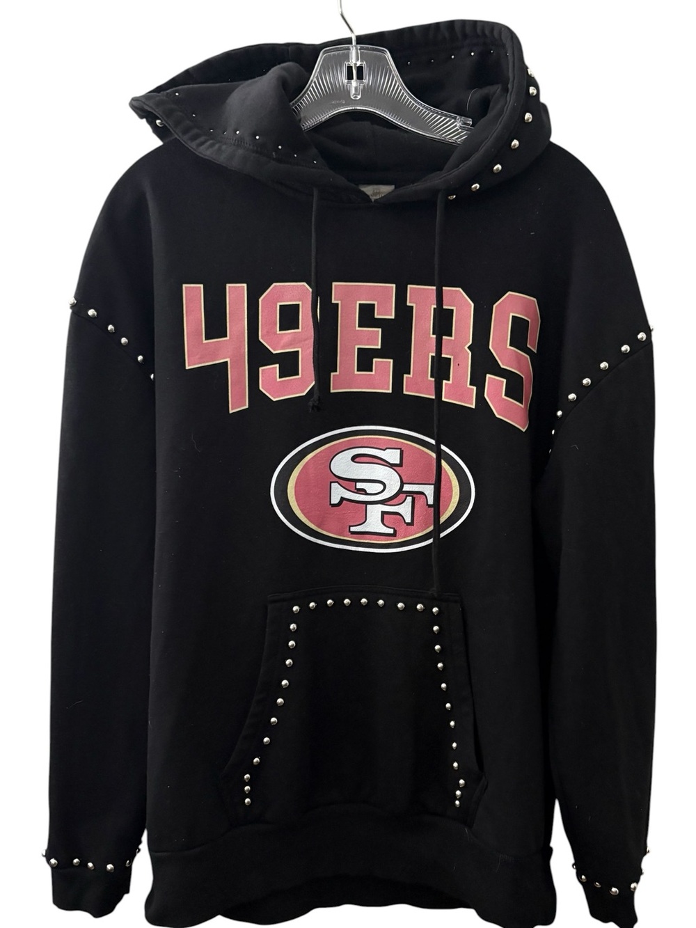 Gameday Couture SAN FRANCISCO 49ers Women’s M Black Studded Pullover Hoodie
